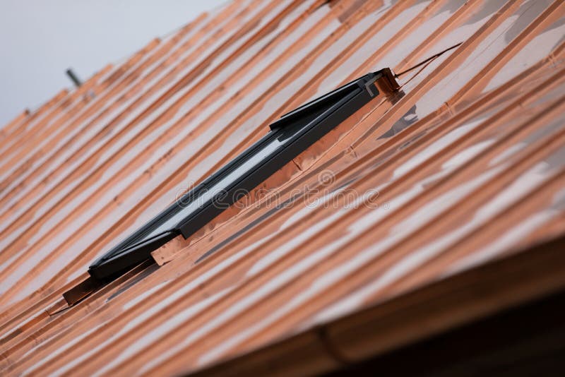 Installation of Roof Window Stock Photo Image of craftsman, manual