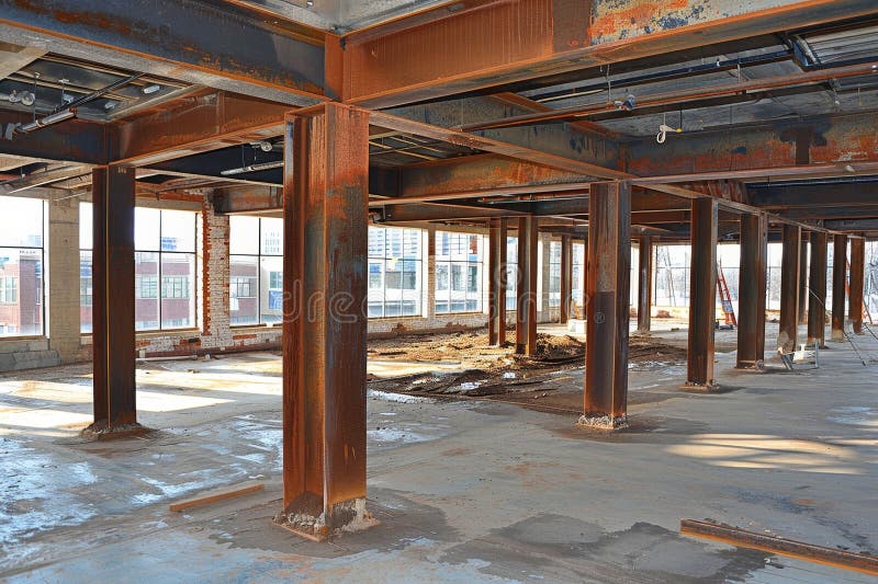 Installation of a steel or reinforced concrete structural framework for construction projects, Generated by AI