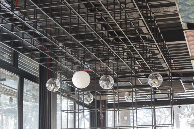 Installation of Suspended Ceiling Stock Image Image of renovation