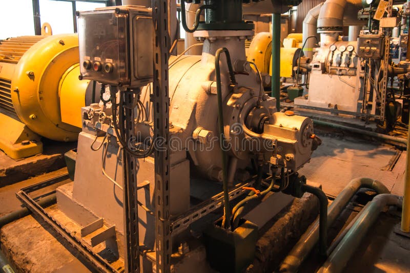 Installations with Large Water Pumps Driven Stock Photo Image of