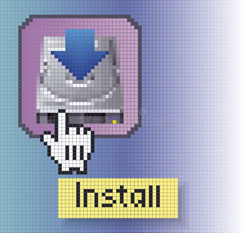 The cursor pointing at the install icon. The cursor pointing at the install icon.