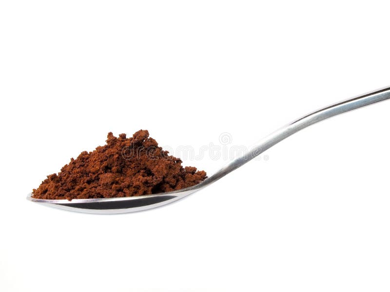 Instant coffee in the spoon