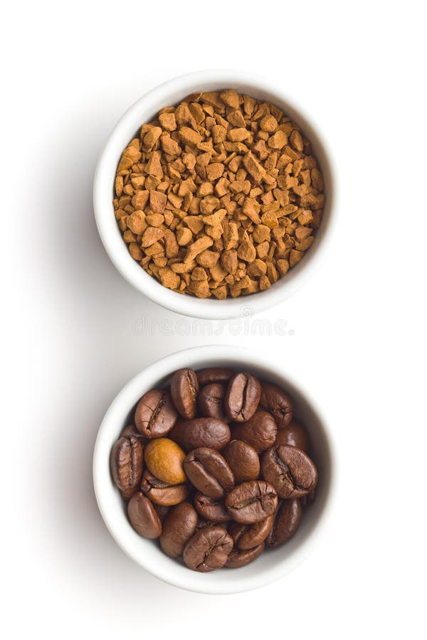 Instant Coffee Powder And Coffee Beans Stock Image Image of detail