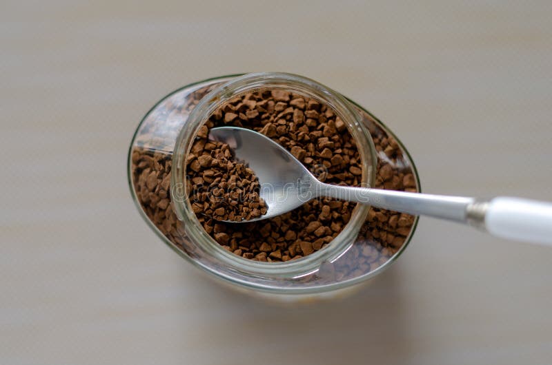 Instant Coffee in a Glass Jar Stock Image Image of open, grain 174772395