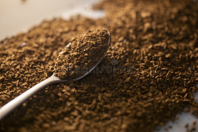Instant Coffee Granules in a Spoon Stock Image Image of closeup