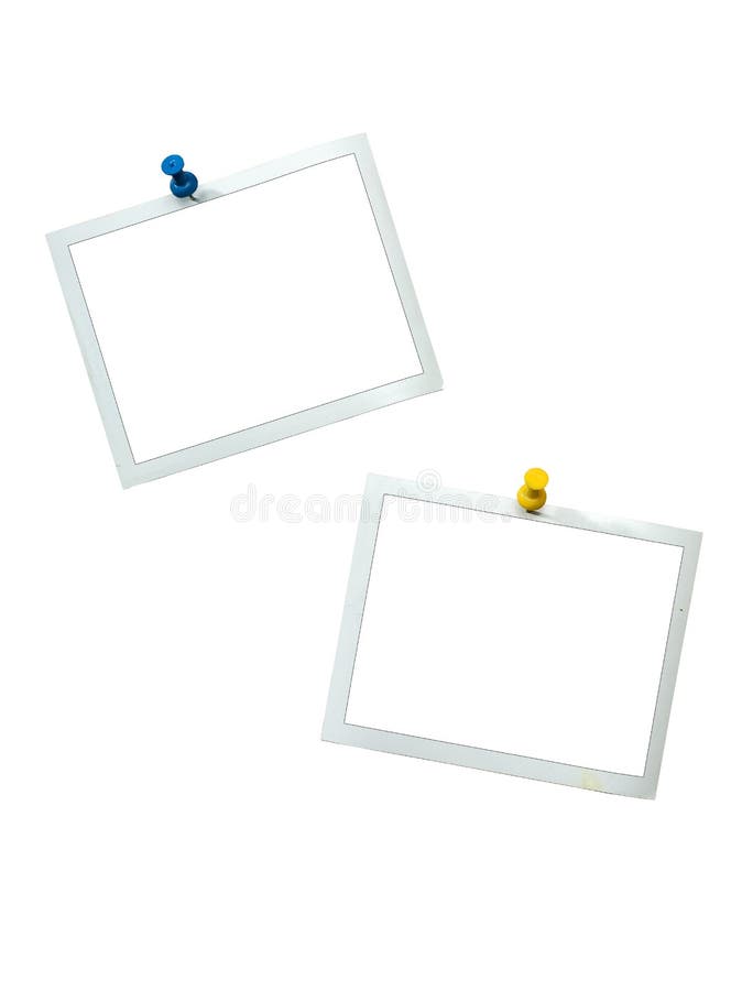 Instant Frames Hang on Wall with Colored Pins Stock Illustration