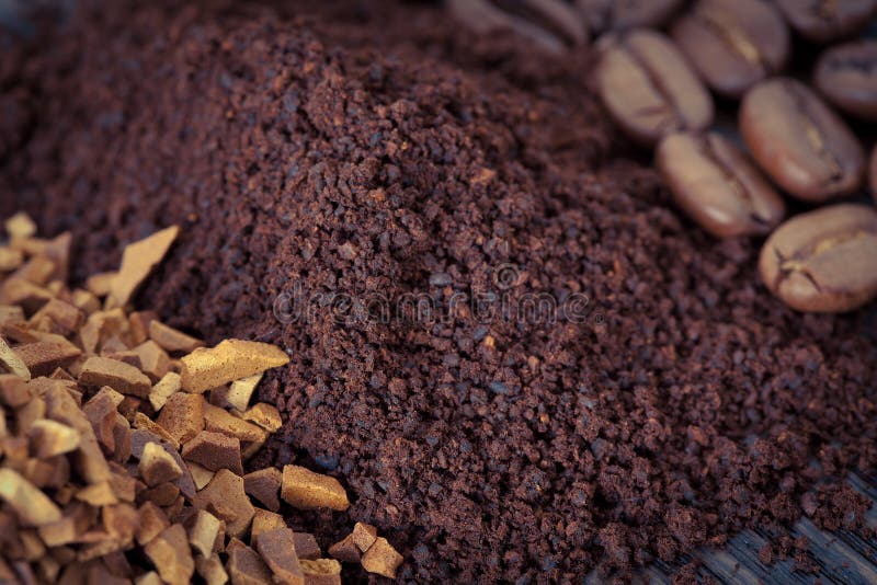 Instant, Ground Coffee and Coffee Beans Stock Photo Image of culture