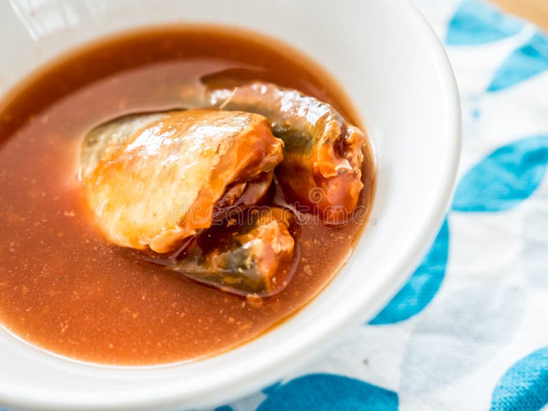 Instant Mackerel Fish in Soup. Stock Photo Image of healthy, eating 95429496