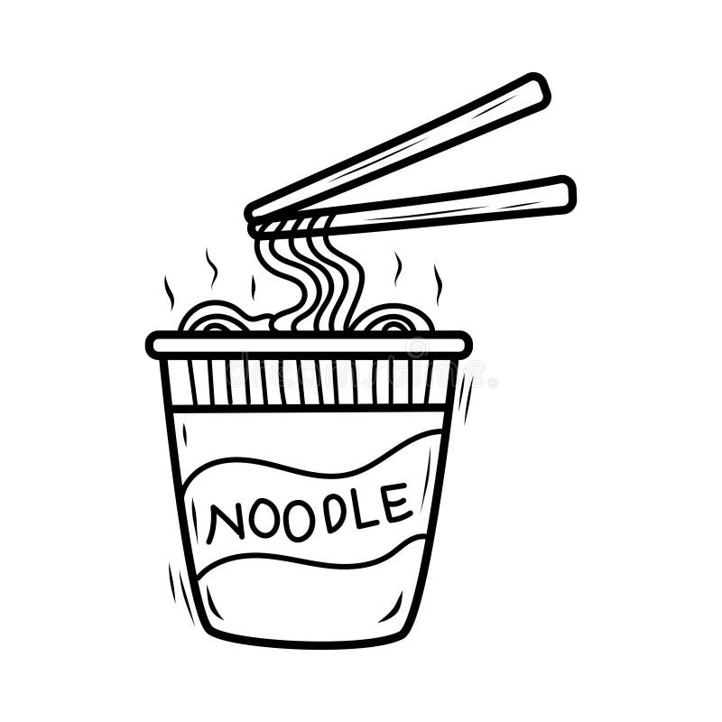 instant noodles clipart black