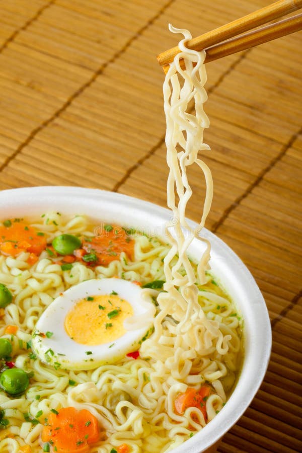 Instant Noodles With Chopsticks Royalty Free Stock Photography - Image