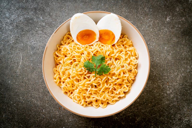 Instant Noodles with Salt Egg Stock Image - Image of salt, food: 195773741