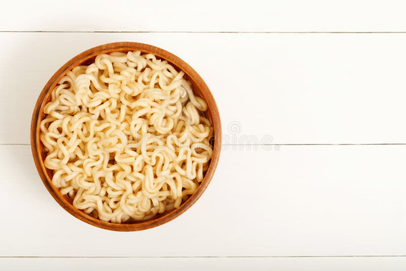 Instant Noodles in Wood Bowl Stock Image Image of noodles, japanese