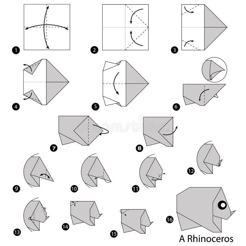 Instruções Passo a Passo Como Fazer a Origâmi Um Macaco (cara) Ilustração  do Vetor - Ilustração de vetor, dobrado: 72168632