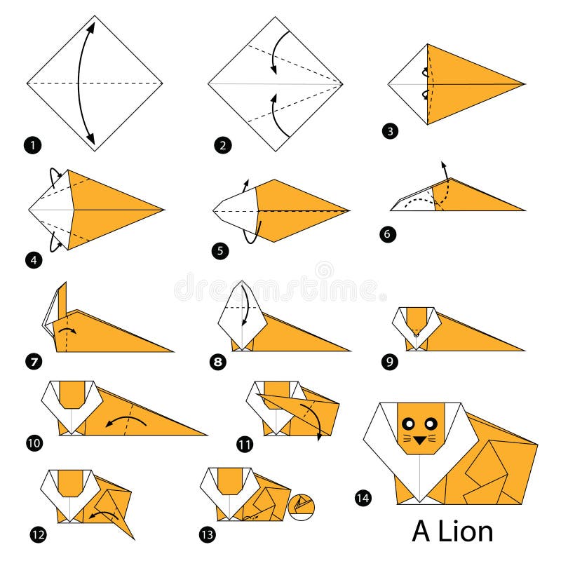 Instrucciones paso a paso cómo hacer papiroflexia un bolsillo del corazón  ilustración del vector, papel crafting 