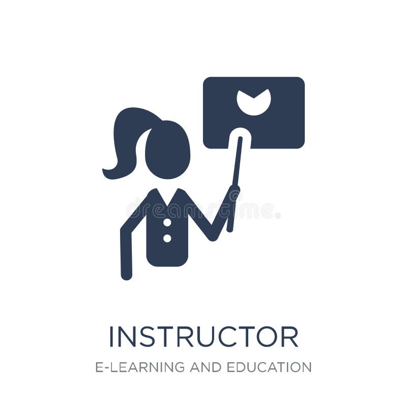 Instructeurspictogram In vlak vectorinstructeurspictogram op witte bac vector illustratie Instructeurspictogram In vlak vectorinstructeurspictogram op witte bac vector illustratie