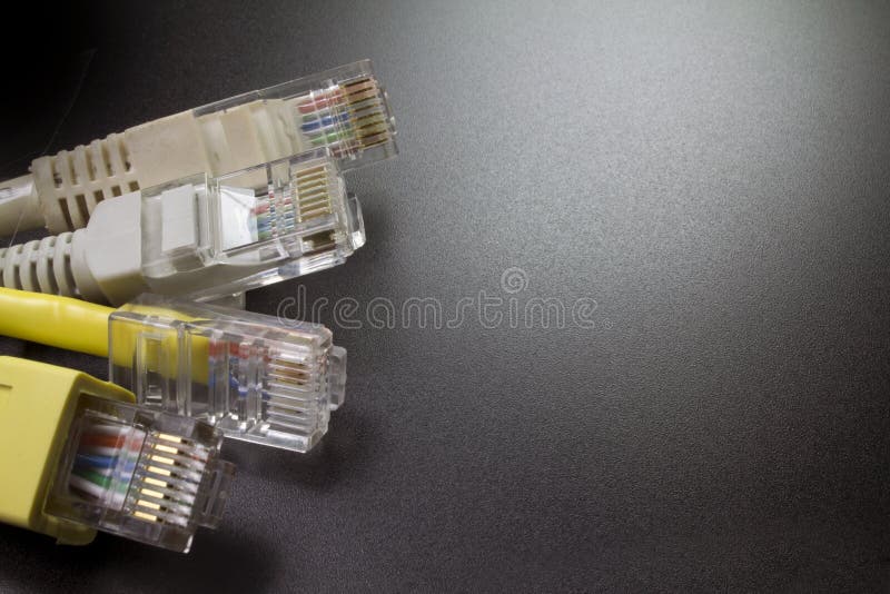 Instruction-macro connecteur du réseau plusieurs RJ45 photos libres de droits Instruction-macro connecteur du réseau plusieurs RJ45 photos libres de droits