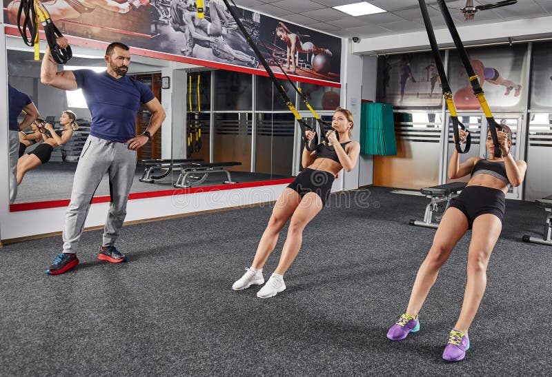 Suspension straps workout stock image. Image of fitness 106991973