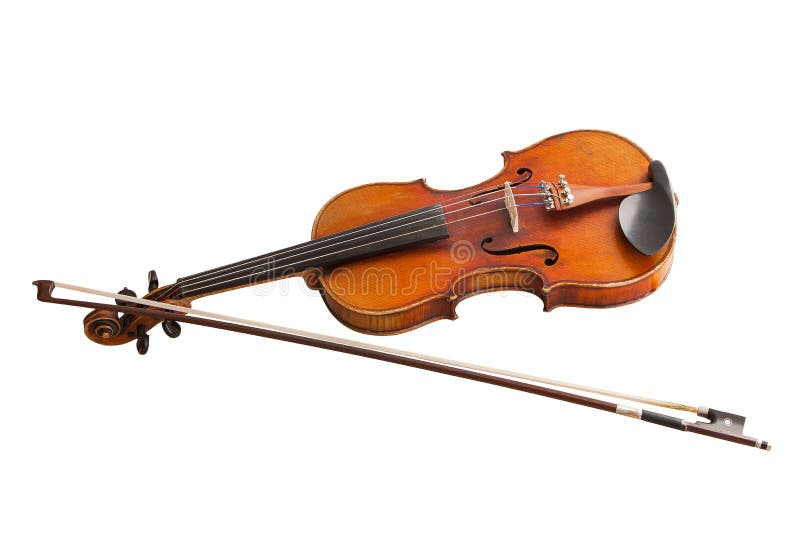Instrument de musique classique, vieux violon d'isolement sur un fond blanc