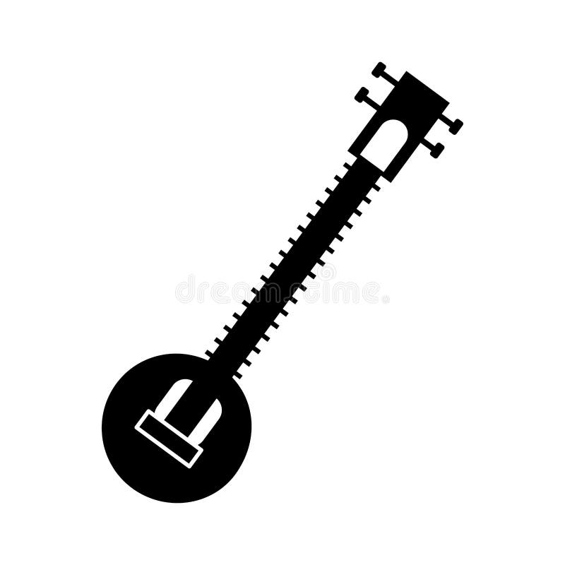 Instrument De Musique Indien De Sitar, Illustration Indienne