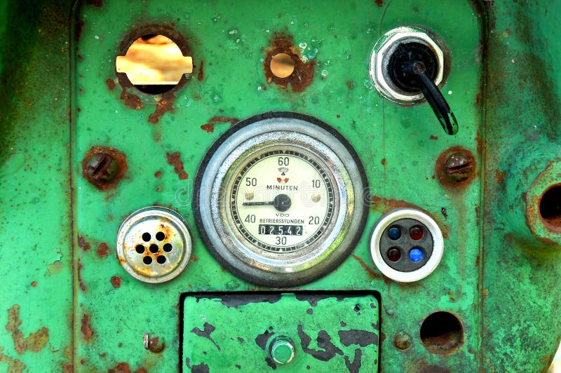 Instrument Panel on Abandoned Tractor Stock Photo Image of ruin