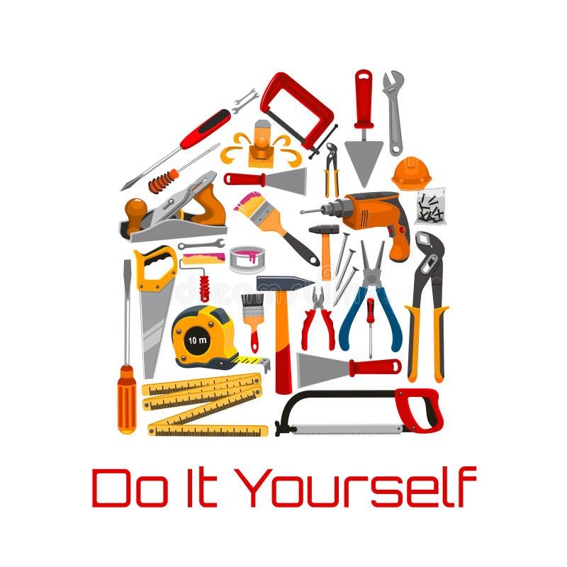 Instrumente sau echipamente pentru repararea mijloacelor de construcție royalty free illustration