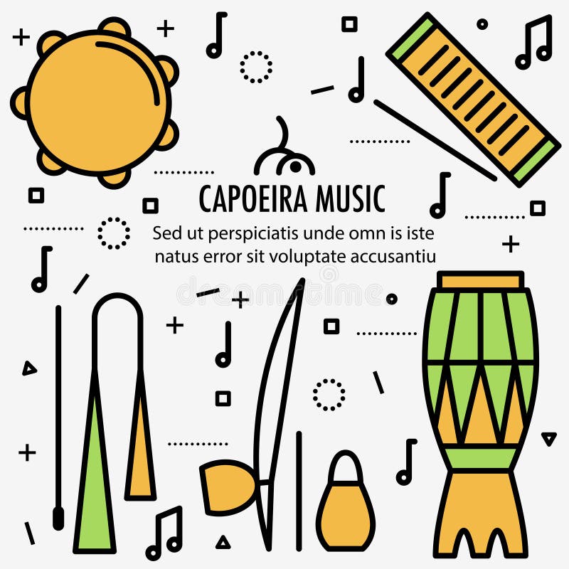 Instruments de musique de Capoeira de Brésilien illustration de vecteur Instruments de musique de Capoeira de Brésilien illustration de vecteur