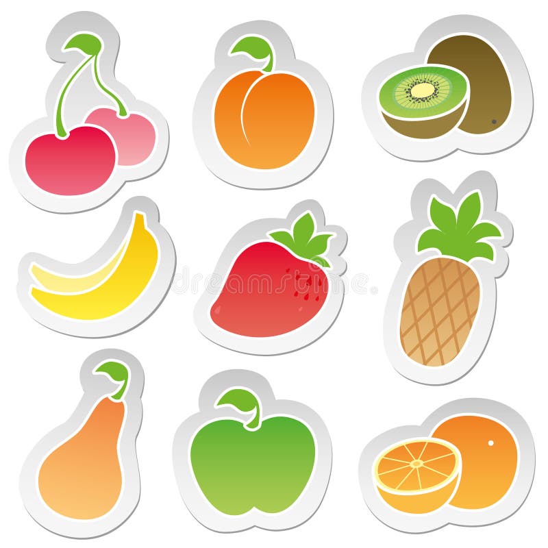 inställda frukter royaltyfri illustrationer inställda frukter royaltyfri illustrationer