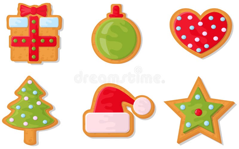 inställda julkakor Ställ in av olika pepparkakakakor för jul Pepparkaka för nytt år i form av jul vektor illustrationer inställda julkakor Ställ in av olika pepparkakakakor för jul Pepparkaka för nytt år i form av jul vektor illustrationer