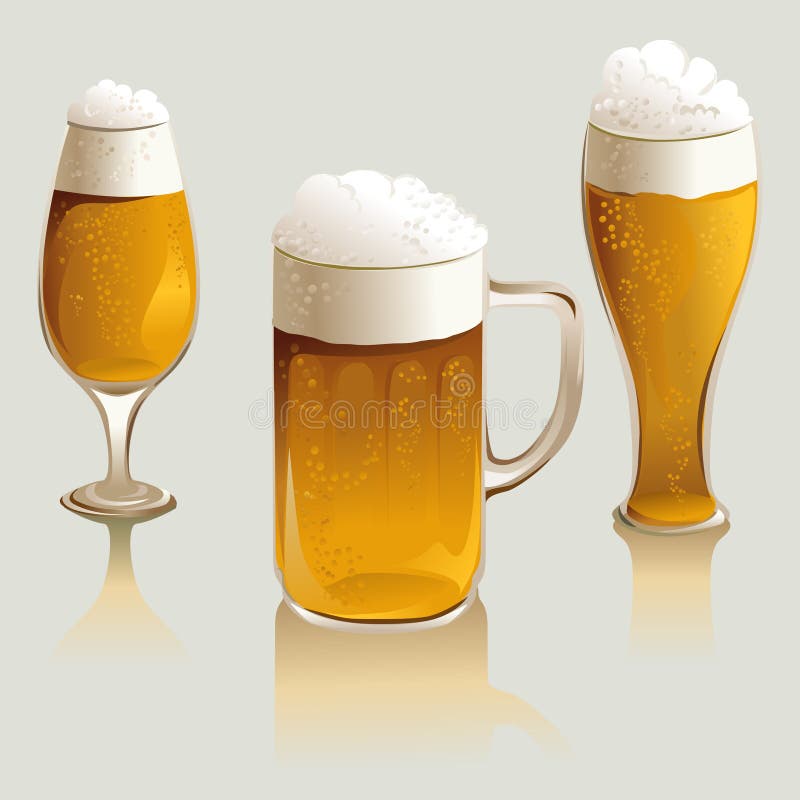 inställda ölexponeringsglas vektor illustrationer inställda ölexponeringsglas vektor illustrationer