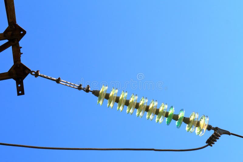 Insulators of a power transmission tower