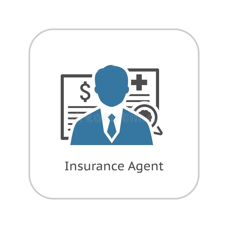 Insurance Agent Icon. Flat Design vector illustration