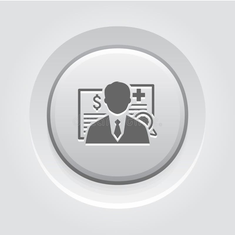 Insurance Agent Icon. Grey Button Design vector illustration