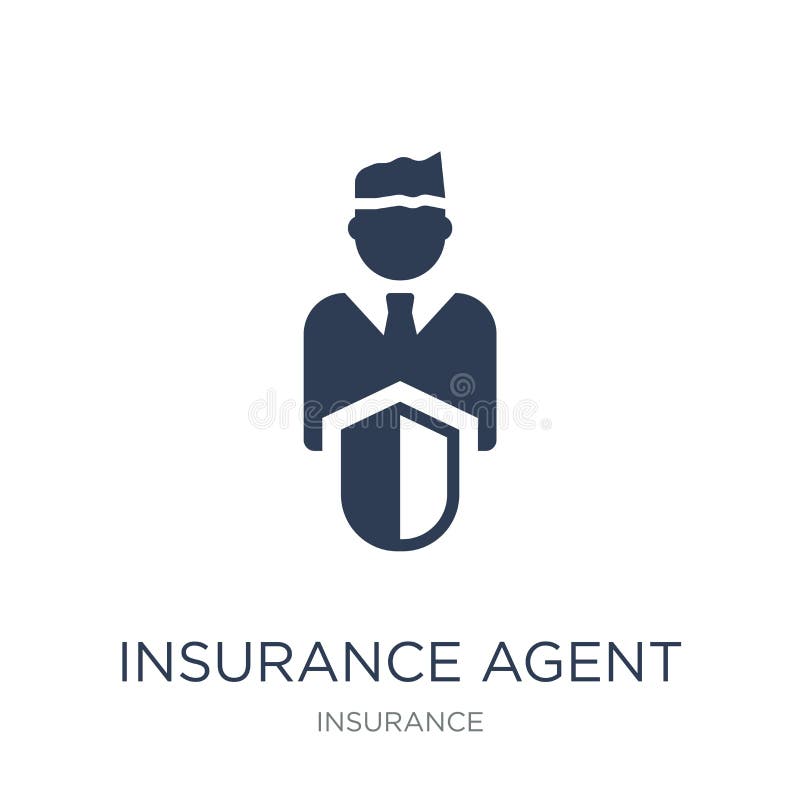 Insurance Agent Icon. Trendy Flat Vector Insurance Agent Icon on Stock