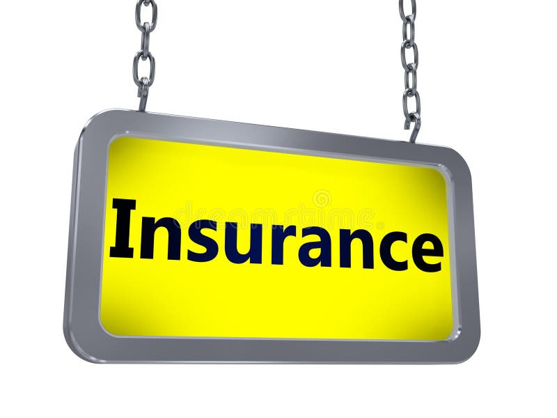Insurance on billboard vector illustration