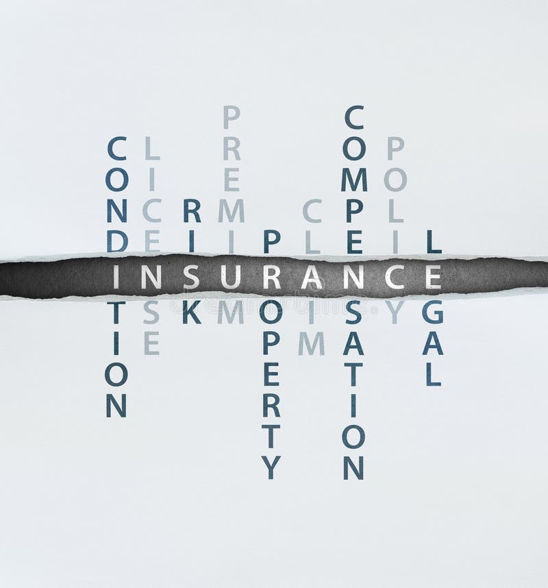 Insurance concept consists of many subjeccts such as condition, license, risk, premium, property, claim, compensation, policy and legal.