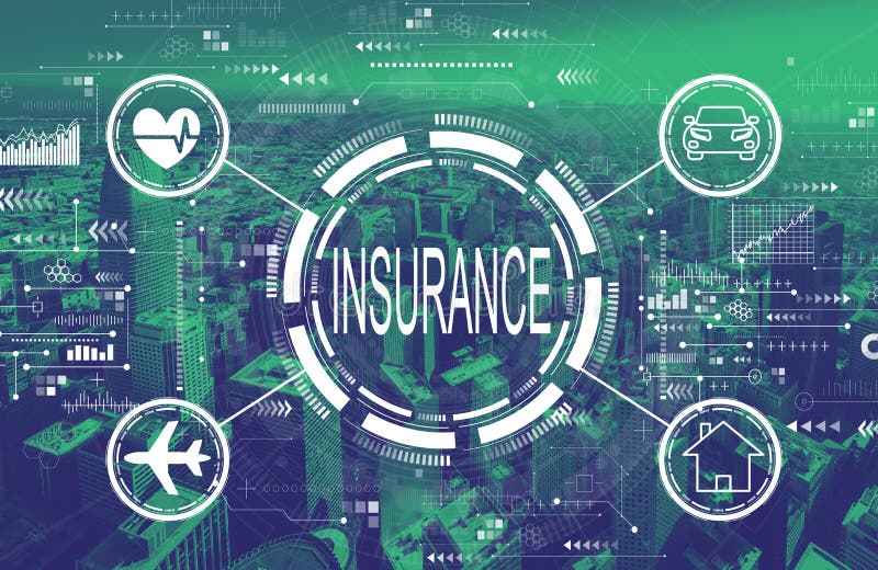 Insurance Concept with Downtown San Francisco Stock Illustration