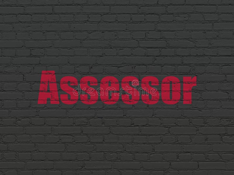Insurance Concept: Assessor On Wall Background Stock Illustration