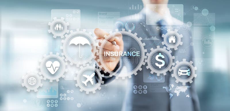 Online Insurance Insurtech Internet Service Concept On Virtual Screen. Stock Photo - Image of ...