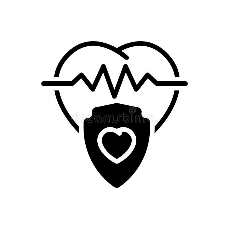 Insurance solid icons stock vector. Illustration of people