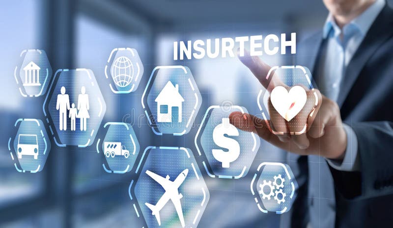 Online Insurance Insurtech Internet Service Concept On Virtual Screen. Stock Photo - Image of ...