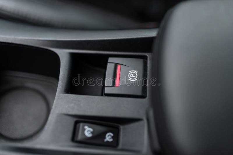 Bouton De Frein à Main De Voiture Moderne. Image stock - Image du  électrique, lecteur: 232175649