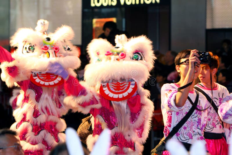 Hong Kong : Intl Chinese New Year Night Parade 2011 stock images