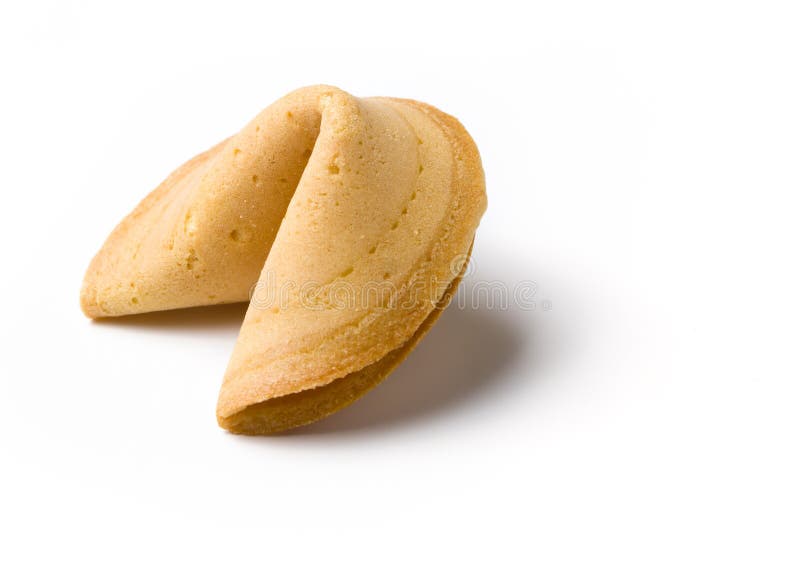Intact fortune cookie isolated