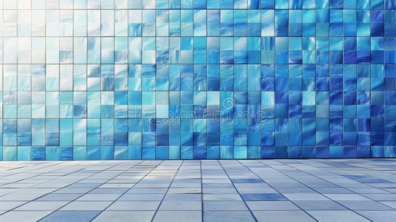 Blank mockup of a hoarding featuring a mosaic pattern in shades of blue representing the companys attention to detail and precision. . AI generated. Blank mockup of a hoarding featuring a mosaic pattern in shades of blue representing the companys attention to detail and precision. . AI generated