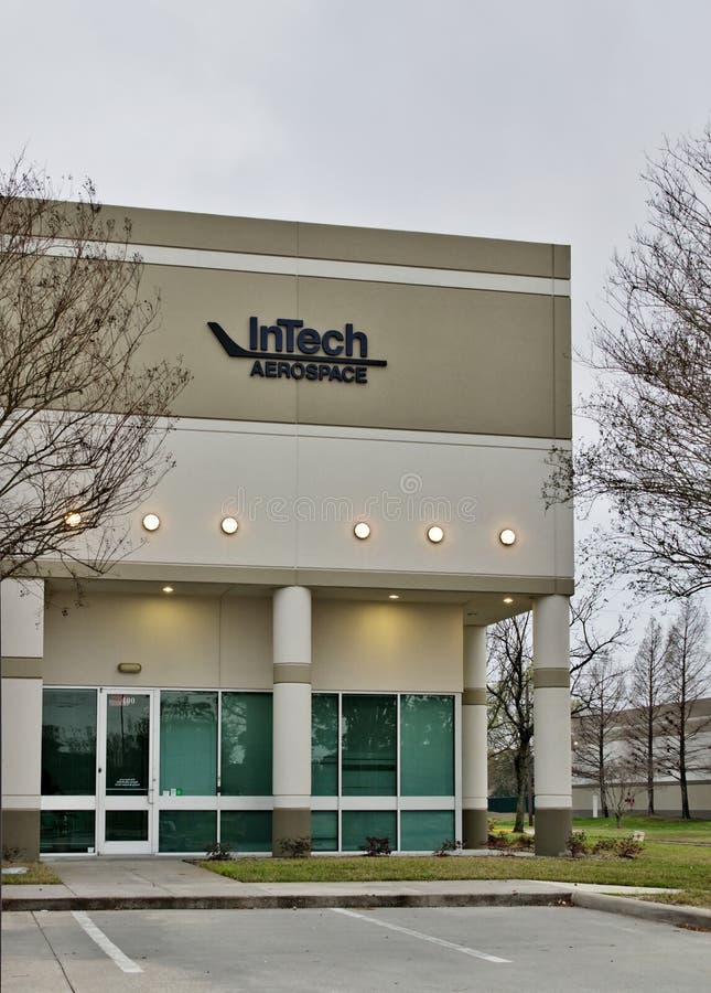 InTech Aerospace Office Building Exterior in Houston, TX. Editorial