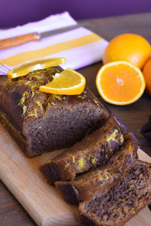 Integral Orange and Chocolate Biscuit Cake. Stock Photo Image of
