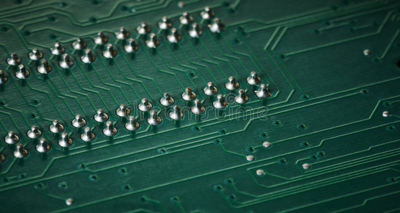 Integrated circuit board macro stock image
