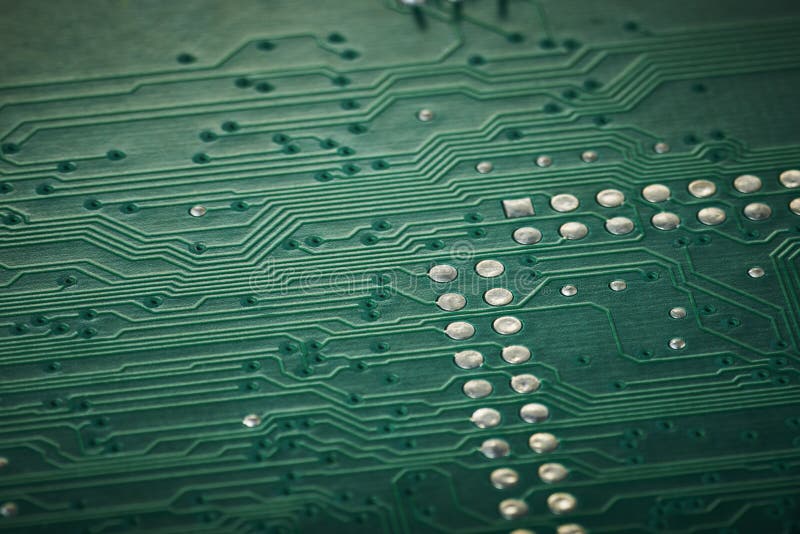 Integrated circuit board macro stock photography