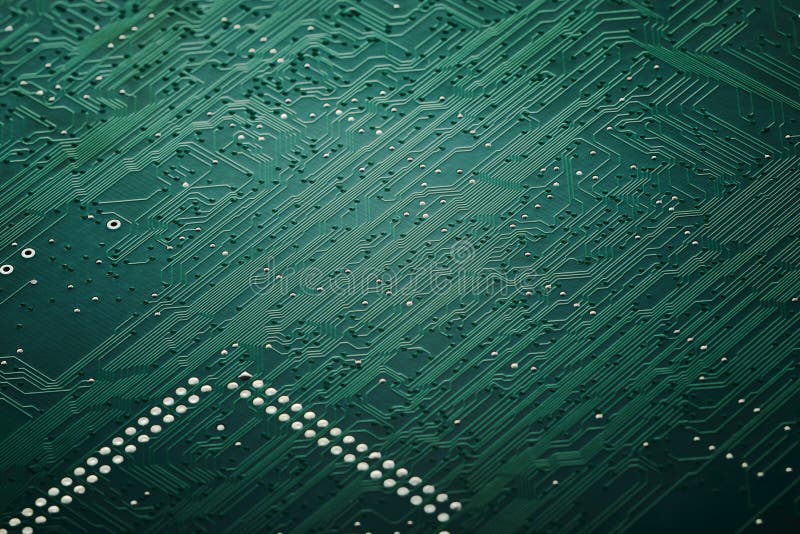 Integrated circuit board macro stock image
