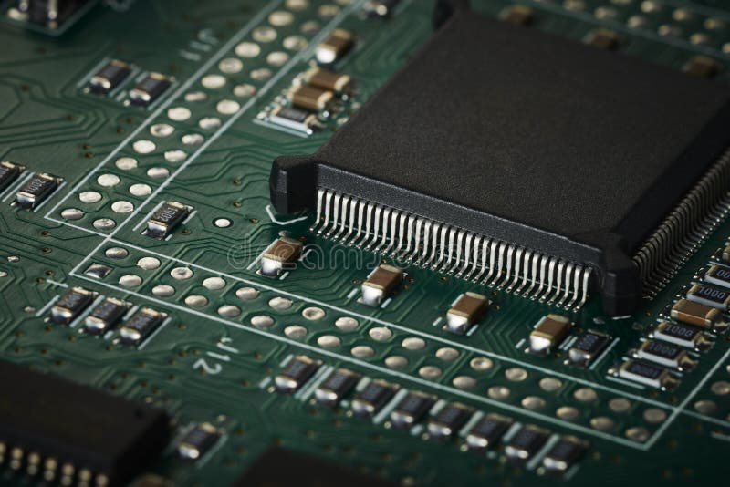 Integrated circuit board macro royalty free stock images